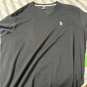 U.S. Polo Assn. Men's V-Neck Short Sleeve Shirt - Black